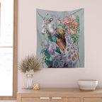 Floral Peacock Garden Wall Tapestry Gallery Image 2