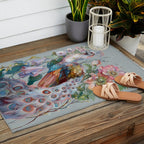 Floral Peacock Garden Outdoor Rug Gallery Image 2