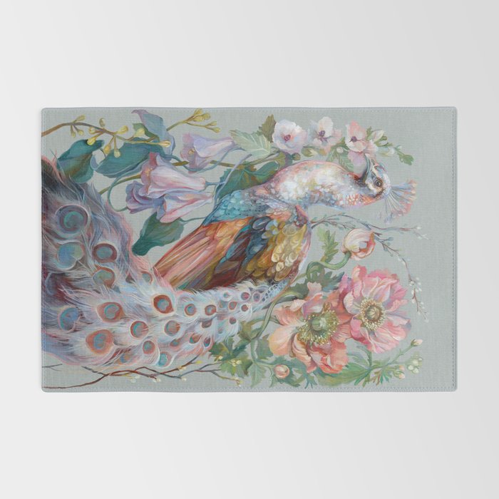 Floral Peacock Garden Rug Gallery Image 2
