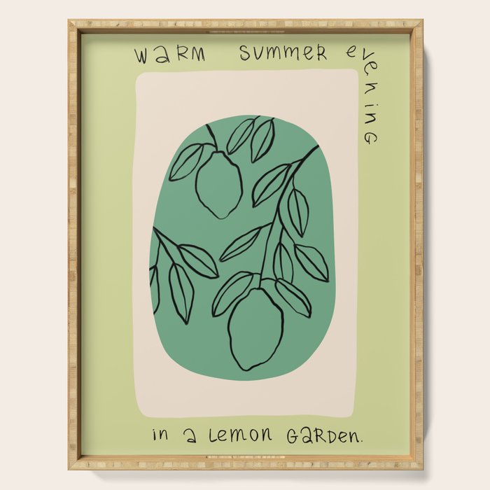  WARM SUMMER EVENING IN A LEMON GARDEN Serving Tray Gallery Image 1