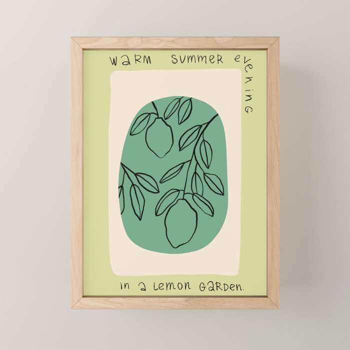  WARM SUMMER EVENING IN A LEMON GARDEN Mini Art Print Gallery Image 1