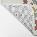 Colorful Thoughts Minimal Line Art Woman with Wild Roses Bath Mat Gallery Image 2