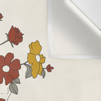 Colorful Thoughts Minimal Line Art Woman with Wild Roses Wall Tapestry Gallery Image 3