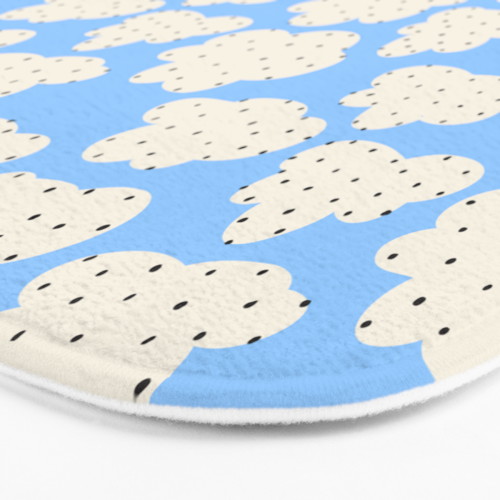Cute Clouds In The Blue Sky Pattern Bath Mat Gallery Image 3