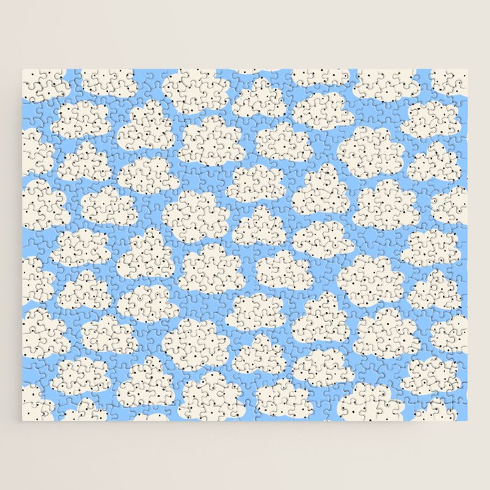 Cute Clouds In The Blue Sky Pattern Jigsaw Puzzle Gallery Image 1