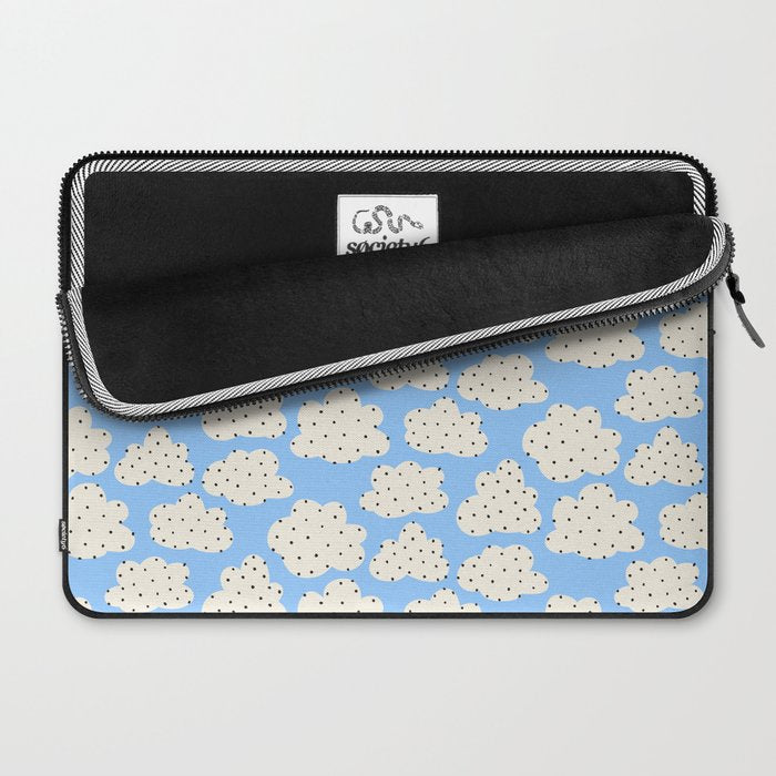 Cute Clouds In The Blue Sky Pattern Laptop Sleeve Gallery Image 2