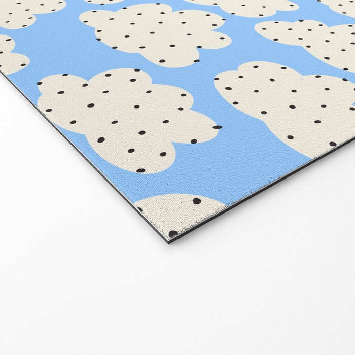 Cute Clouds In The Blue Sky Pattern Welcome Mat Gallery Image 2