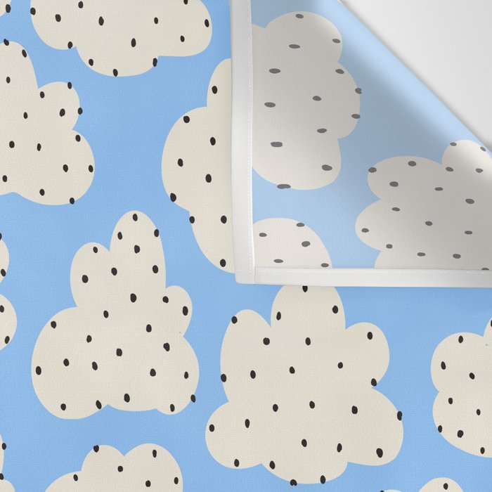 Cute Clouds In The Blue Sky Pattern Wall Tapestry Gallery Image 3