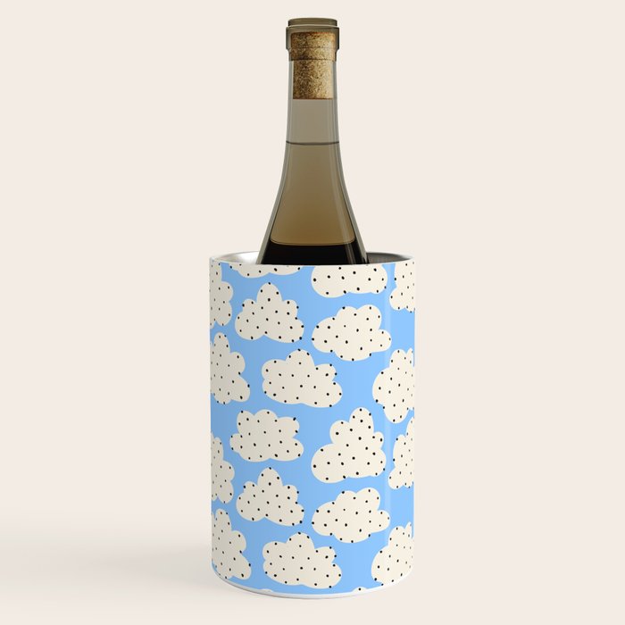 Cute Clouds In The Blue Sky Pattern Wine Chiller Gallery Image 2
