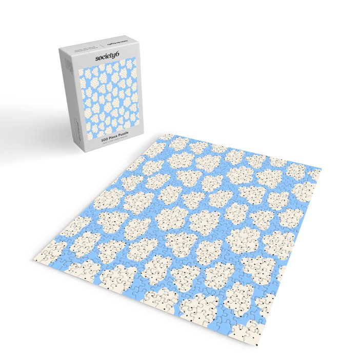 Cute Clouds In The Blue Sky Pattern Jigsaw Puzzle Gallery Image 2