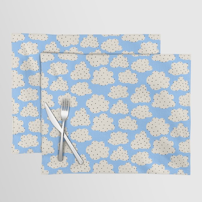 Cute Clouds In The Blue Sky Pattern Placemat Gallery Image 1