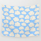 Cute Clouds In The Blue Sky Pattern Wall Tapestry Gallery Image 4