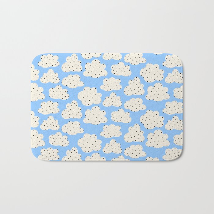 Cute Clouds In The Blue Sky Pattern Bath Mat Gallery Image 1