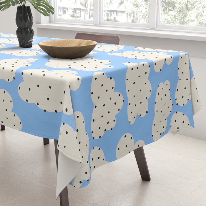 Cute Clouds In The Blue Sky Pattern Tablecloth Gallery Image 3