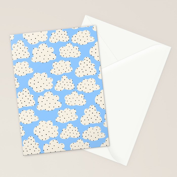 Cute Clouds In The Blue Sky Pattern Stationery Card Gallery Image 2