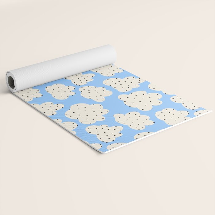 Cute Clouds In The Blue Sky Pattern Yoga Mat Gallery Image 2