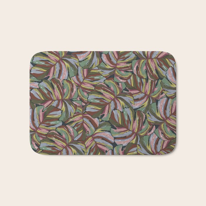 Layered Monstera - Rust Bath Mat Gallery Image 1