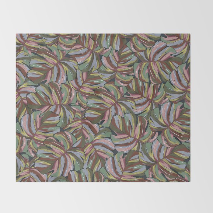 Layered Monstera - Rust Throw Blanket Gallery Image 2