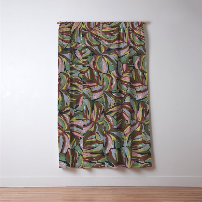 Layered Monstera - Rust Window Curtain Gallery Image 3