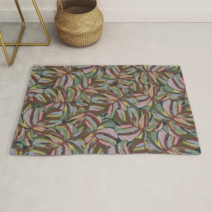 Layered Monstera - Rust Rug Gallery Image 1