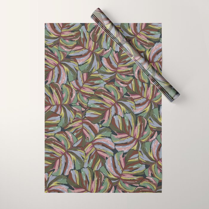 Layered Monstera - Rust Wrapping Paper Gallery Image 1