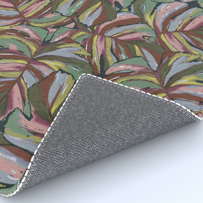 Layered Monstera - Rust Rug Gallery Image 4