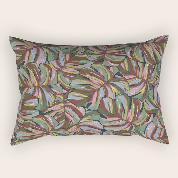 Layered Monstera - Rust Rectangular Pillow Gallery Image 2