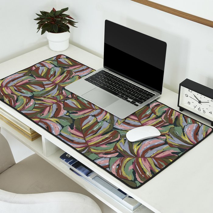 Layered Monstera - Rust Desk Mat Gallery Image 2