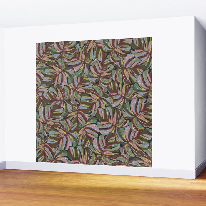 Layered Monstera - Rust Wall Mural Gallery Image 2