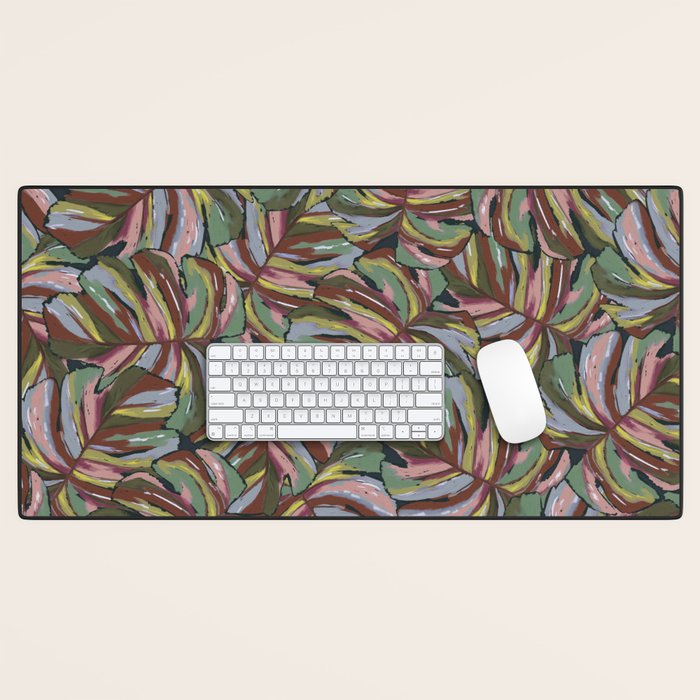 Layered Monstera - Rust Desk Mat Gallery Image 1