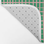 Irregular Grid Pattern in Green and Pink Bath Mat Gallery Image 2