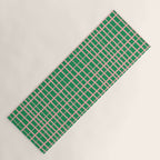 Irregular Grid Pattern in Green and Pink Yoga Mat Gallery Image 1