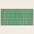 Irregular Grid Pattern in Green and Pink Desk Mat Gallery Image 3