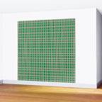 Irregular Grid Pattern in Green and Pink Wall Mural Gallery Image 2