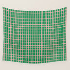 Irregular Grid Pattern in Green and Pink Wall Tapestry Gallery Image 4