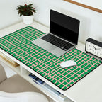 Irregular Grid Pattern in Green and Pink Desk Mat Gallery Image 2