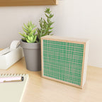 Irregular Grid Pattern in Green and Pink Mini Art Print Gallery Image 2