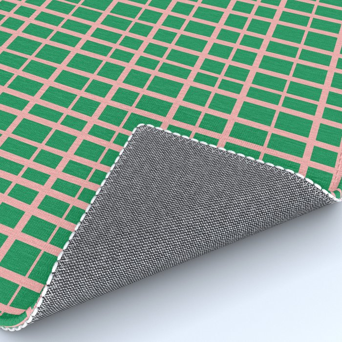 Irregular Grid Pattern in Green and Pink Rug Gallery Image 4