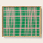 Irregular Grid Pattern in Green and Pink Serving Tray Gallery Image 1