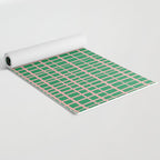 Irregular Grid Pattern in Green and Pink Yoga Mat Gallery Image 2