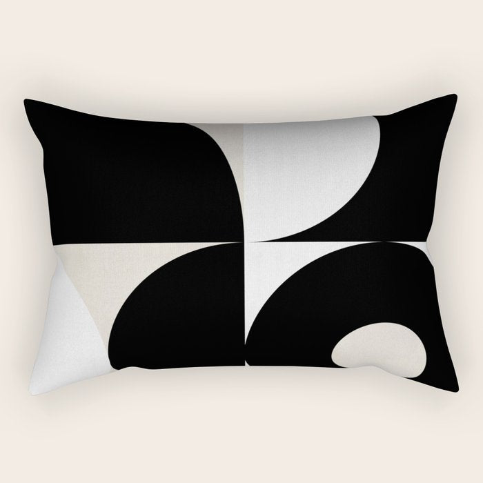 geometry mid modern black white Rectangular Pillow Gallery Image 1
