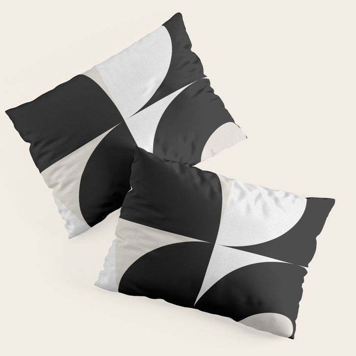 geometry mid modern black white Pillow Sham Gallery Image 1