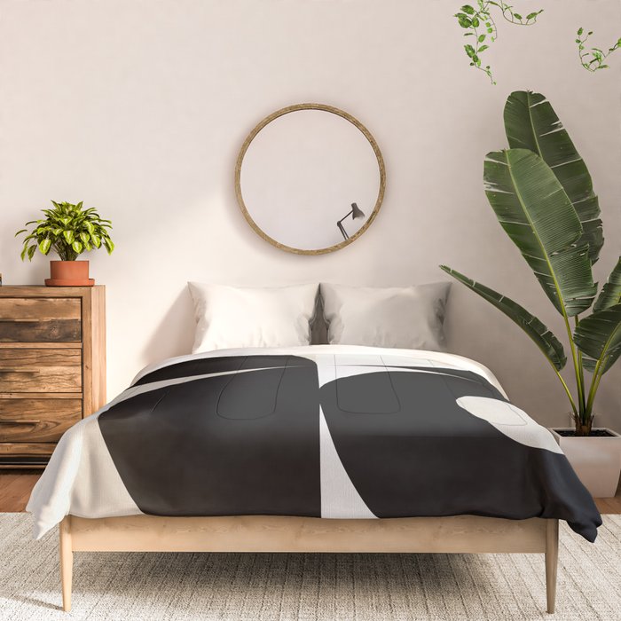 geometry mid modern black white Comforter Gallery Image 3