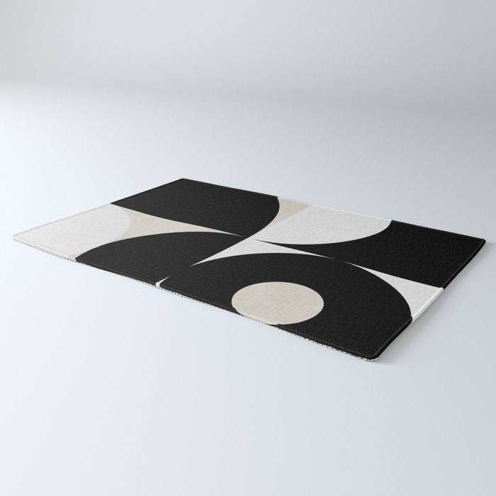 geometry mid modern black white Rug Gallery Image 3