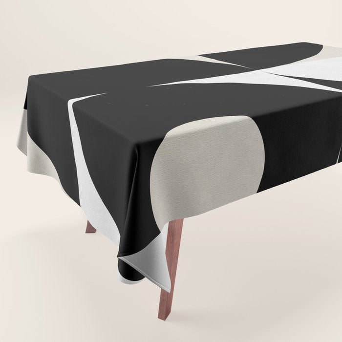 geometry mid modern black white Tablecloth Gallery Image 1
