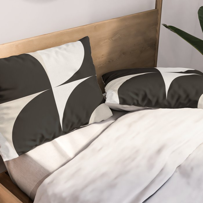 geometry mid modern black white Pillow Sham Gallery Image 2