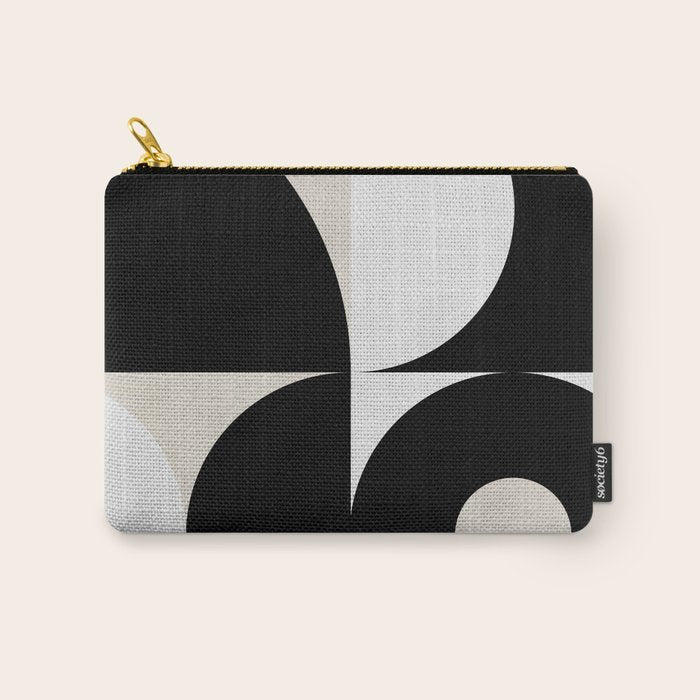 geometry mid modern black white Carry All Pouch Gallery Image 1