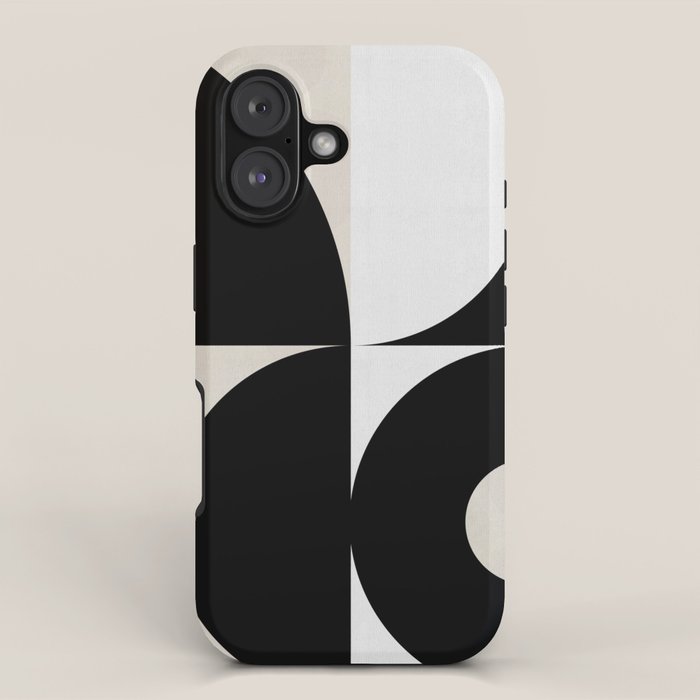 geometry mid modern black white iPhone Case Gallery Image 1
