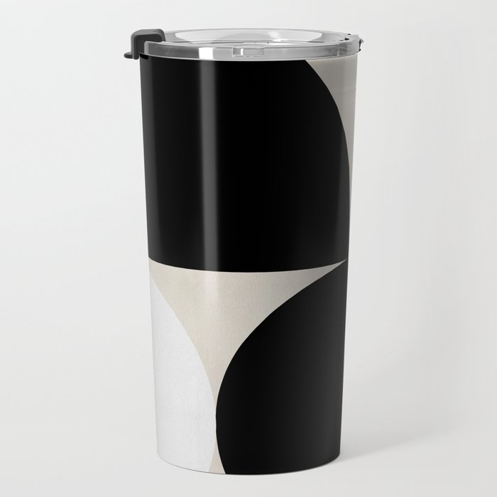 geometry mid modern black white Travel Mug Gallery Image 3