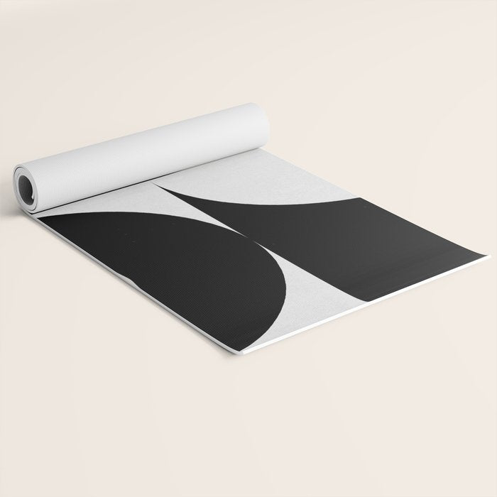 geometry mid modern black white Yoga Mat Gallery Image 2